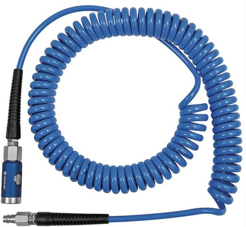 Riegler Spiralschlauch-Druckknopf-Sicherheitskupplung-Set pu ø 12 x 8 Länge 6 m - 158195