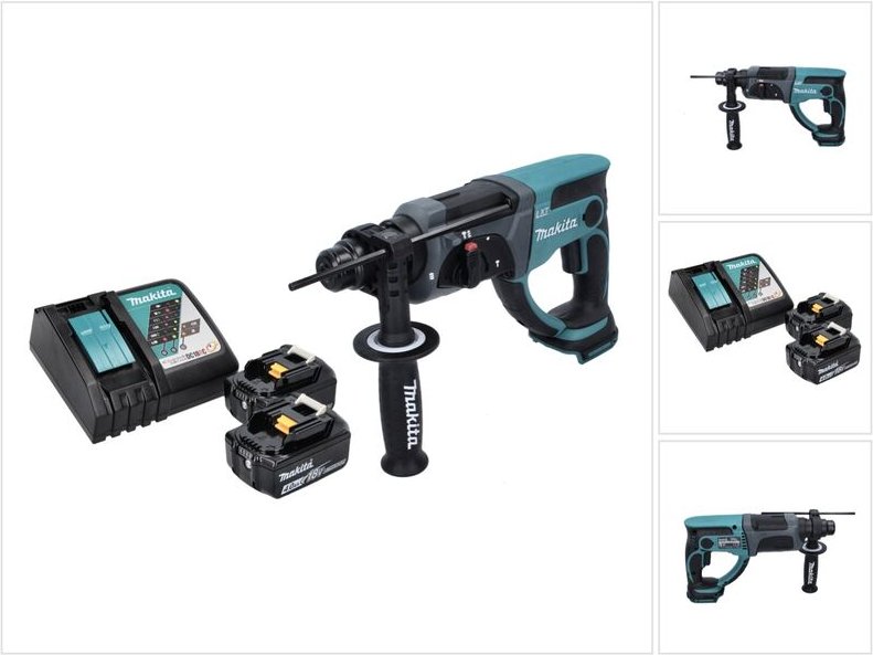 Dhr 202 rm Akku Kombihammer 18 v 2,0 j sds Plus + 2x Akku 4,0 Ah + Ladegerät - Makita