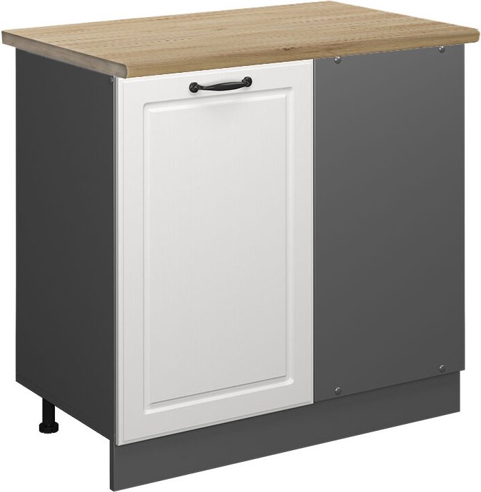 Vicco - Eckunterschrank R-Line, Weiß Landhaus, 86 cm, ap Eiche
