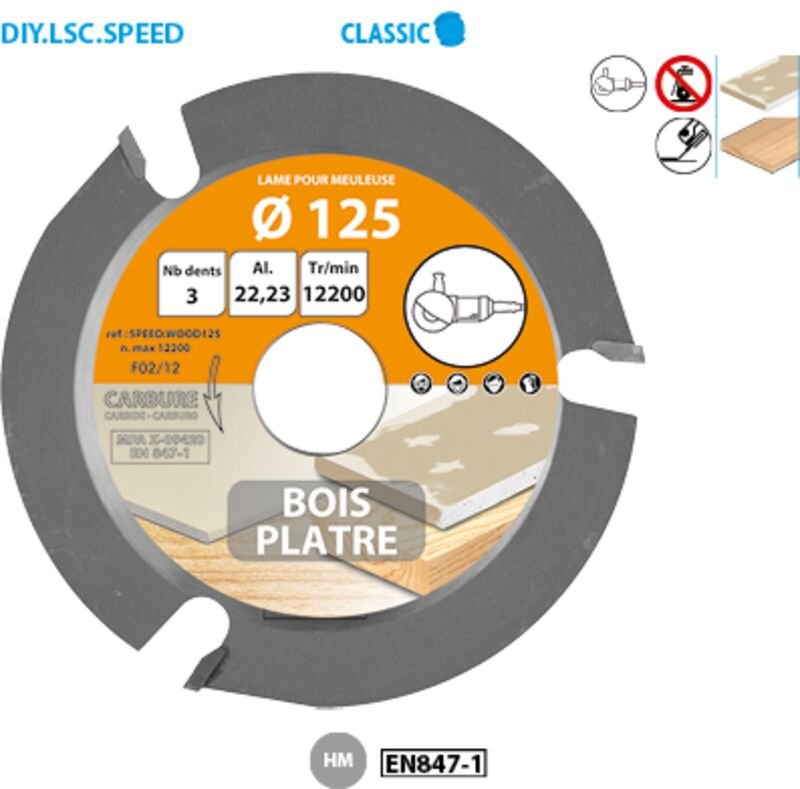 SPEEDWOOD125 Hartmetallscheibe - Durchmesser: 125 mm