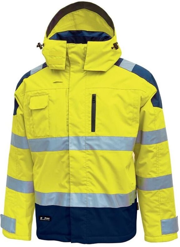Hochsichtbarer wasserdichter Arbeitsparka DEFENDER - Neon Gelb 4XL