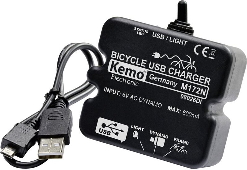 Thumbnail - M-172N - usb Fahrrad-Laderegler Schwarz - Kemo