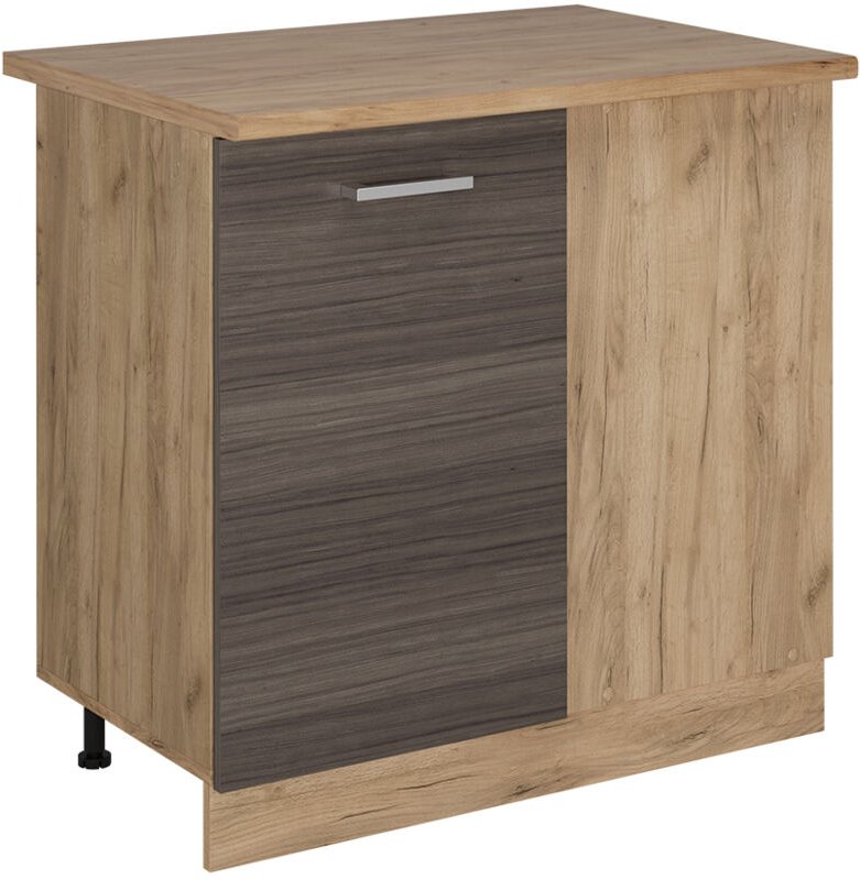 Vicco - Eckunterschrank R-Line, Edelgrau, 86 cm , ap Eiche