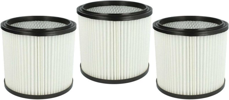3x Faltenfilter kompatibel mit Aqua Vac Gusty 30 / 50 Staubsauger - Filter, Patronenfilter, weiß - Vhbw