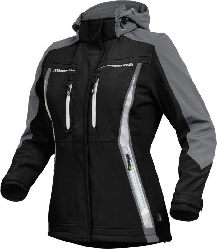 Leibwächter - Sommer-Softshelljacke Damen flxds Gr. 44 schwarz/grau