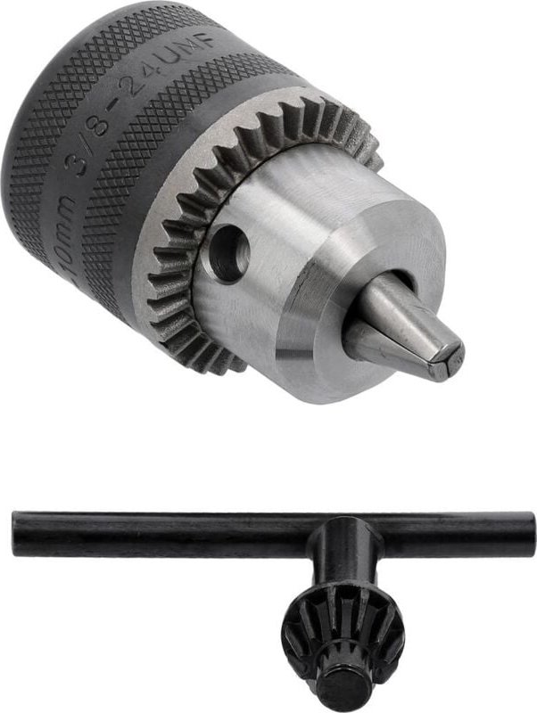 YATO Bohrfutter & Schlüssel 1,5–10 mm 3/8" 24UNF – Metall Zahnkranzbohrfutter für Bohrmaschinen Schlagbohrmaschinen