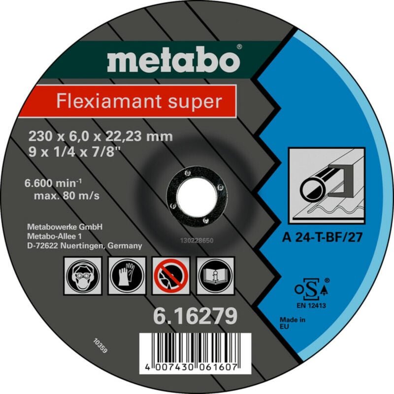 Metabo - Flexiamant super 180x6,0x22,23 Stahl, Schruppscheibe, gekröpfte Ausführung