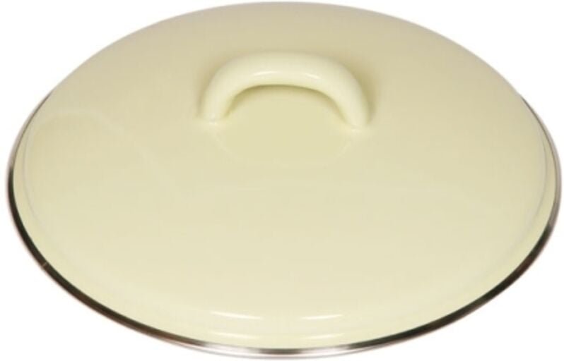 Thumbnail - Riess Deckel mit Chromrand Ø16cm Pastell Gelb Emaille