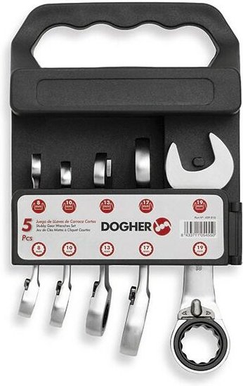Set mit 5 kurzen Umschalt-Ratschenschlüsseln Dogher 459-015
