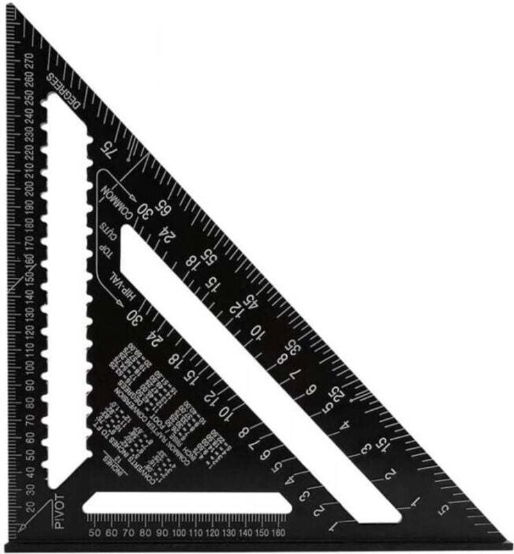 Professionelles metrisches Dreiecksquadrat, 30 cm hochpräzises Zimmermannsquadrat, Zimmermannswinkellineal aus Aluminium...