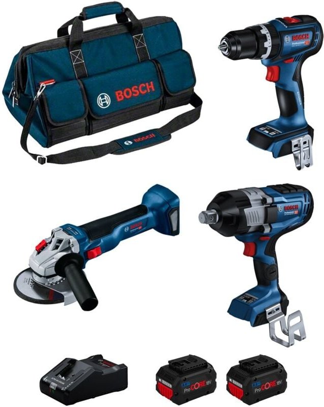 Thumbnail - Bosch - Kit BK3014BAG (gds 18V-1600 hc + gws 18V-10 + gsb 18V-90 c + 2 x 8,0 Ah ProCORE + GAL18V-160 + hdbag)
