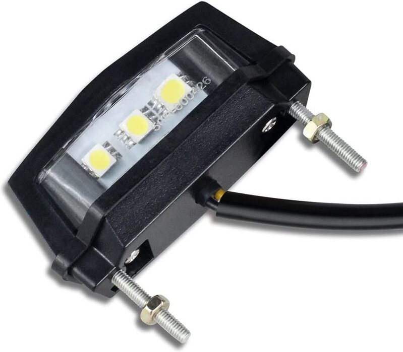 Thumbnail - Ersandy - 1 Stück Motorrad-Kennzeichenleuchte, 12 v Universal-Motorrad-LED-Rücklicht, Rücklicht, Kennzeichenleuchte, wei...
