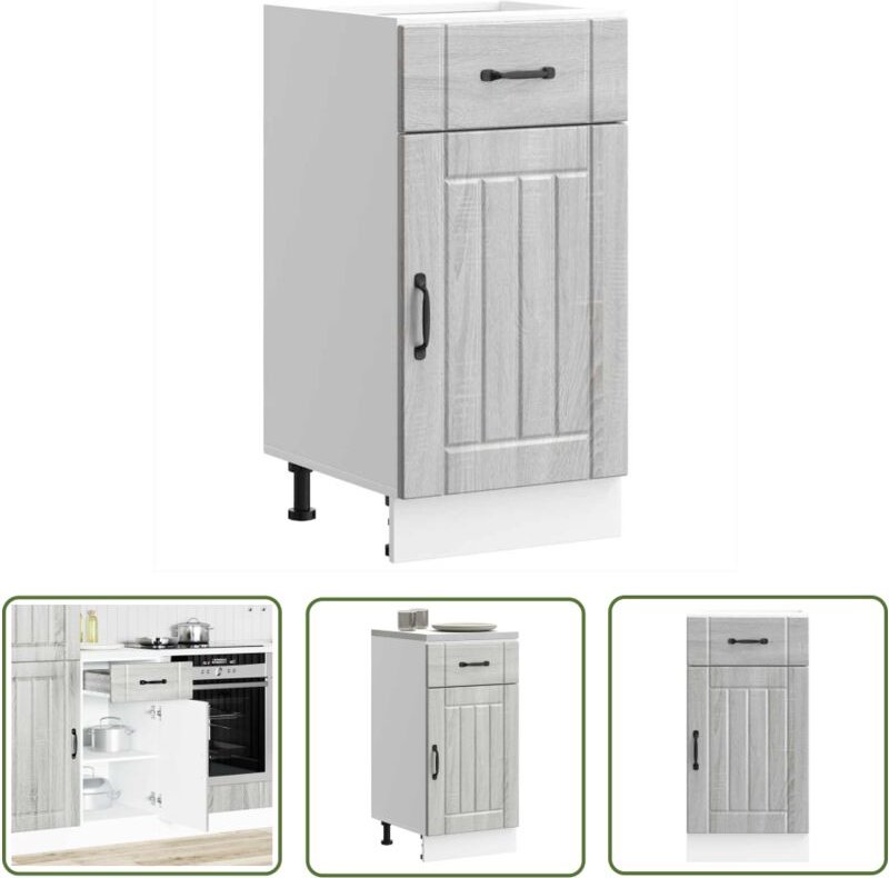 The Living Store - vidaXL Küchen-Unterschrank Lucca Grau Sonoma Holzwerkstoff