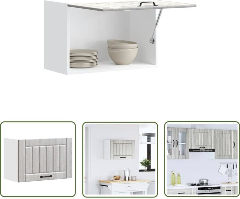 The Living Store - vidaXL Küchen-Hängeschrank Lucca Grau Sonoma Holzwerkstoff