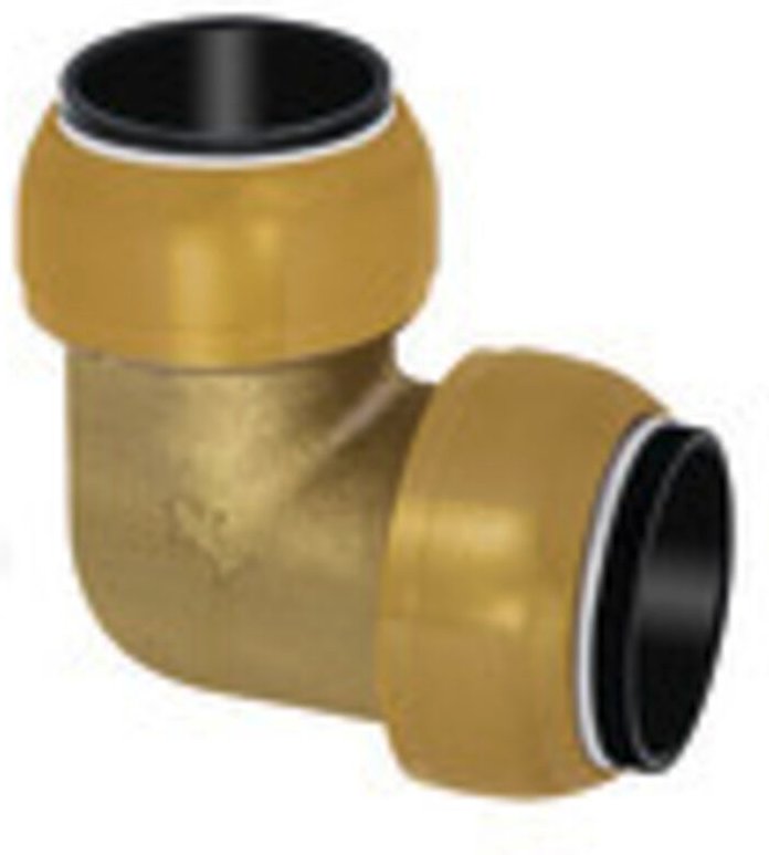 Winkelverbinder 90°, Messing, »sharkbite«, für Rohr-Außen-ø 22 mm - Riegler