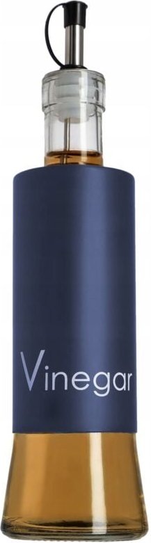 Kadax - l-Essig-Flasche, 320 ml, mit Ölspender aus Glas, marineblau