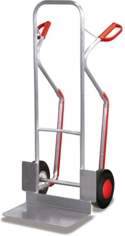 VARIOfit Aluminiumkarre große Schaufel 200kg Tragkraft mit Kunststoffgleitkufen Vollgummibereifung