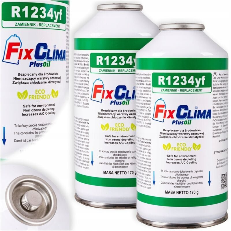 2x GAS ZUM NACHFÜLLEN DER AUTOKLIMAANLAGE R1234yf