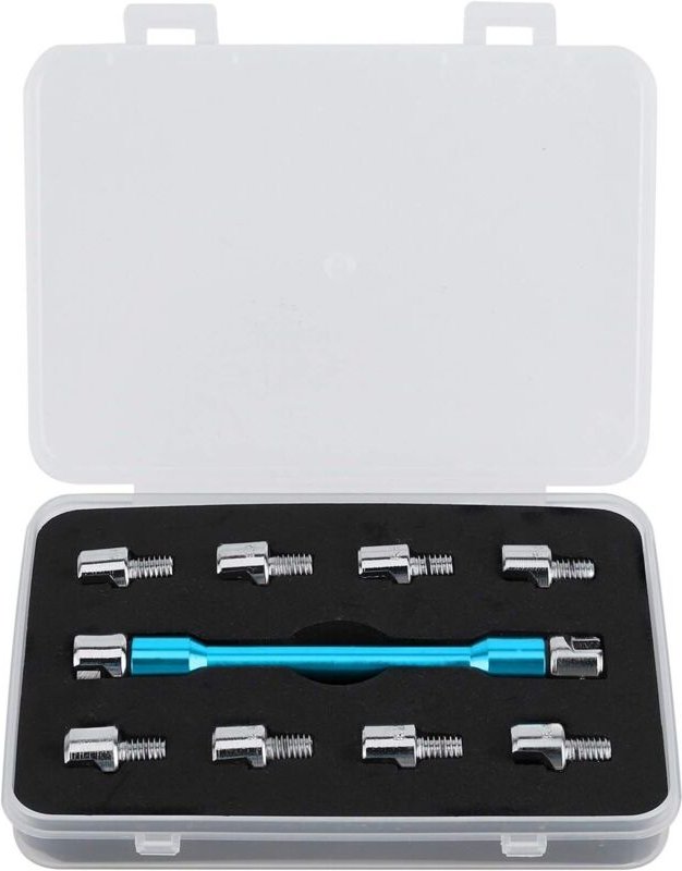 Motorrad-Speichenschlüsselsatz, Dirtbike-Radspeichen-Drehmomentschlüsselkopf, 10 Größen, 5,0–6,8 mm, CNC-verstellbarer S...