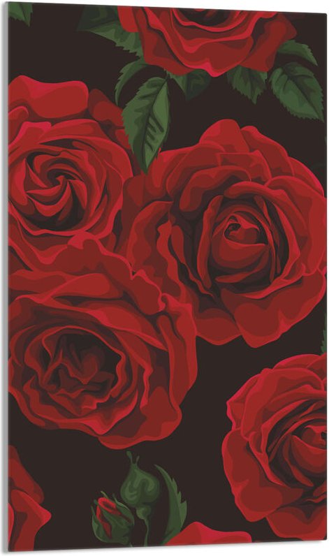 Glasschneidebrett 30x52 Rosen