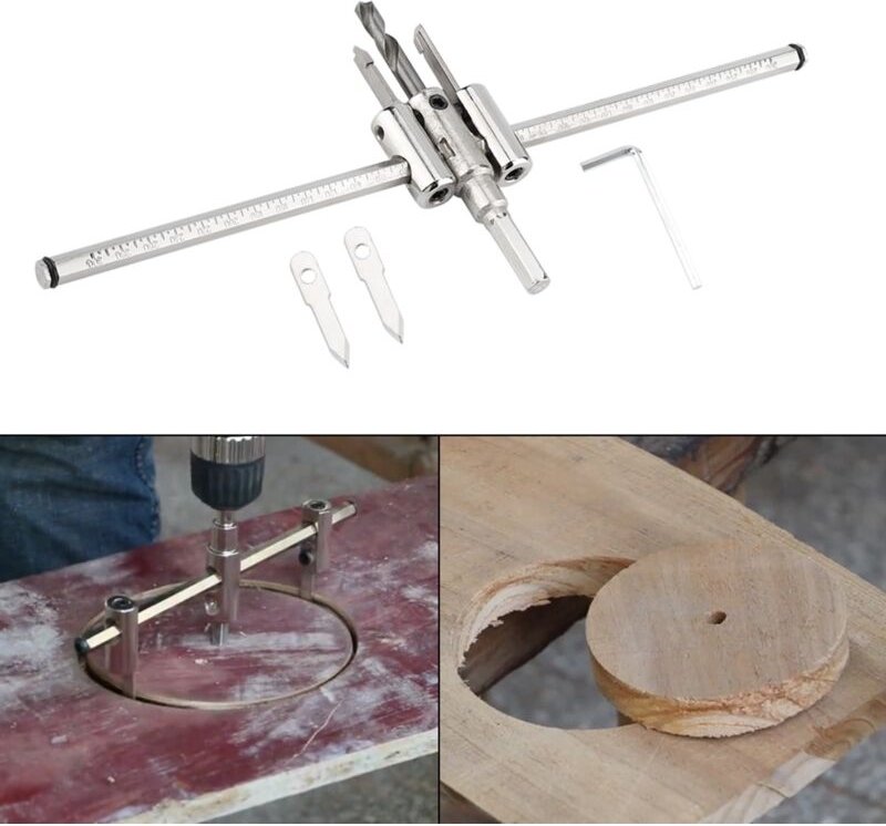 30-300mm Silber Einstellbare Lochsäge Bohrer Set Kreis Lochsäge Bohrer Set diy Holzbearbeitung Loch Bohrer Werkzeug - Ej...