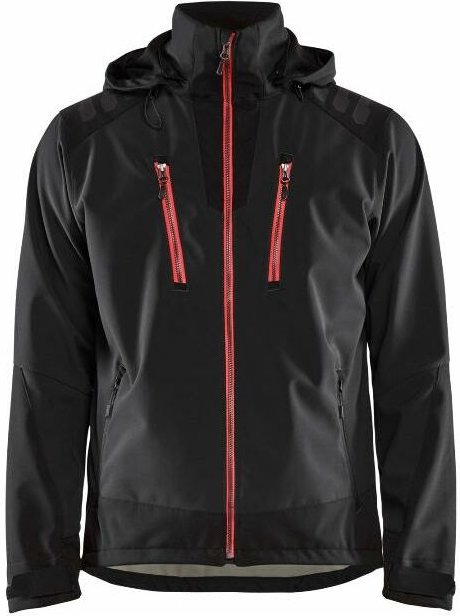 Thumbnail - Blaklader - Softshelljacke Wasserabweisend t.l - schwarz/rot - 474925139956-L