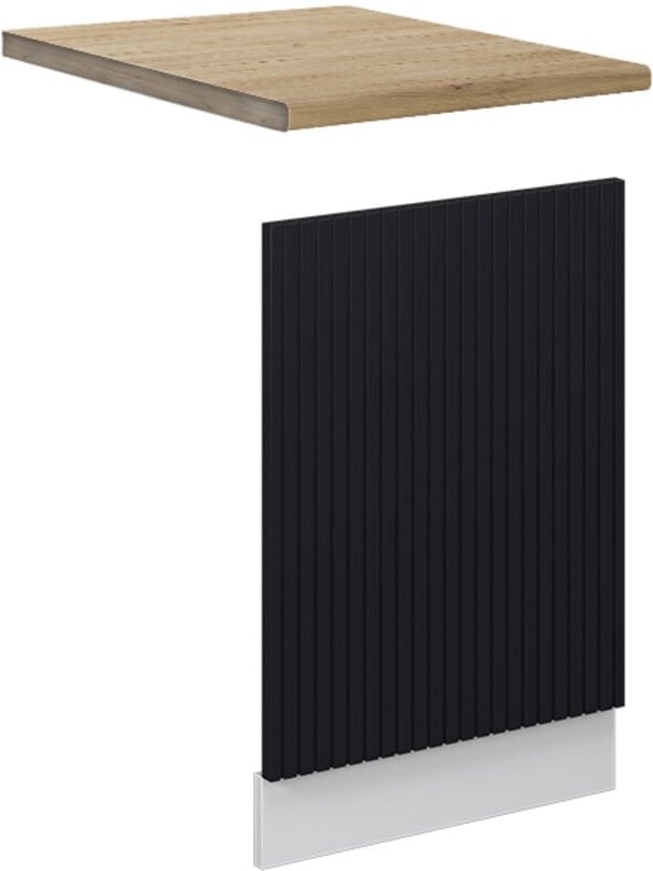 Vicco - Frontblende Fame-Line, Schwarz gestreift, 45 cm , ap Eiche