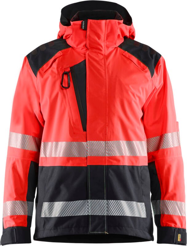 Thumbnail - Hardshell-Arbeitsjacke Hochsichtbarkeit 4435 - Rot/Schwarz 4XL