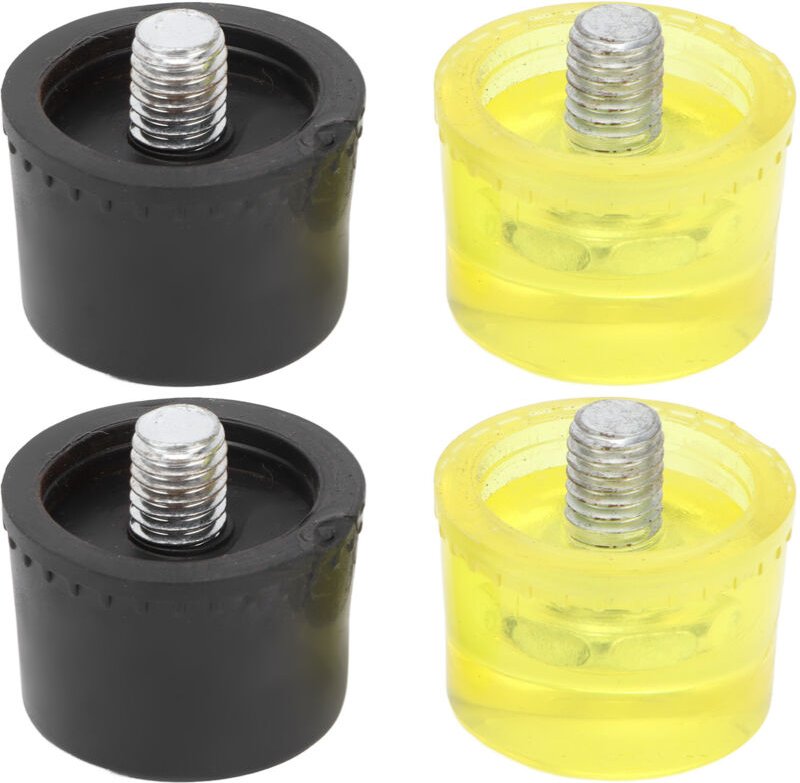 Eosnow - 2 Set Gummi -Schlagkopfhammer Ersatztipps Mallet Accessoires Gelb Blackdia 25mm