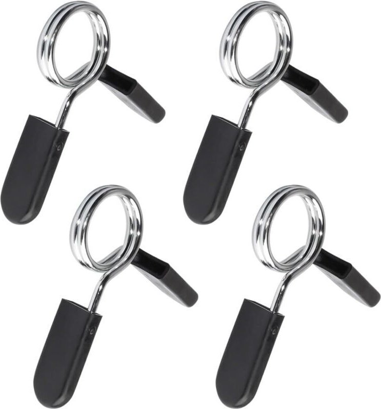 Langhantelschnallen (4er-Pack), Sechskantmutter mit Ring, Sechskantmutterkragen, Federverschluss, Gewichtheber-Stangenkl...