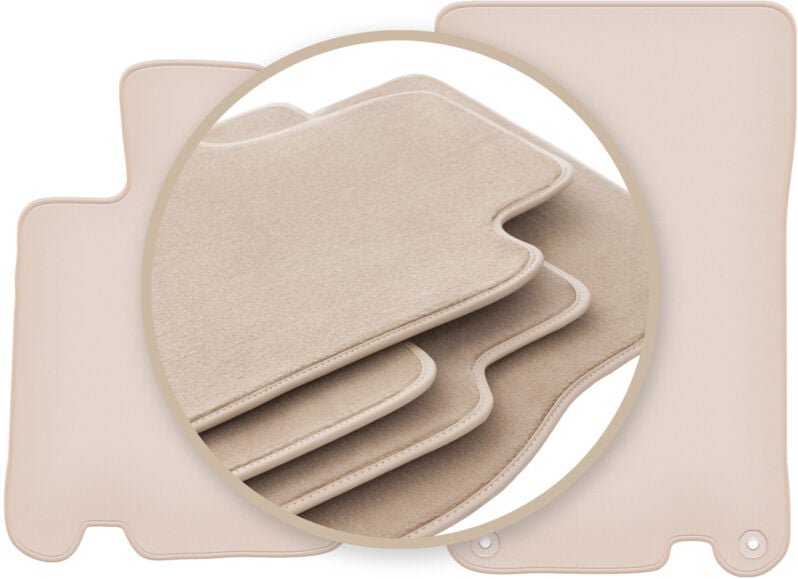 PREMIUM beige Matten für: Mercedes SL R230 Roadster 2001-2011