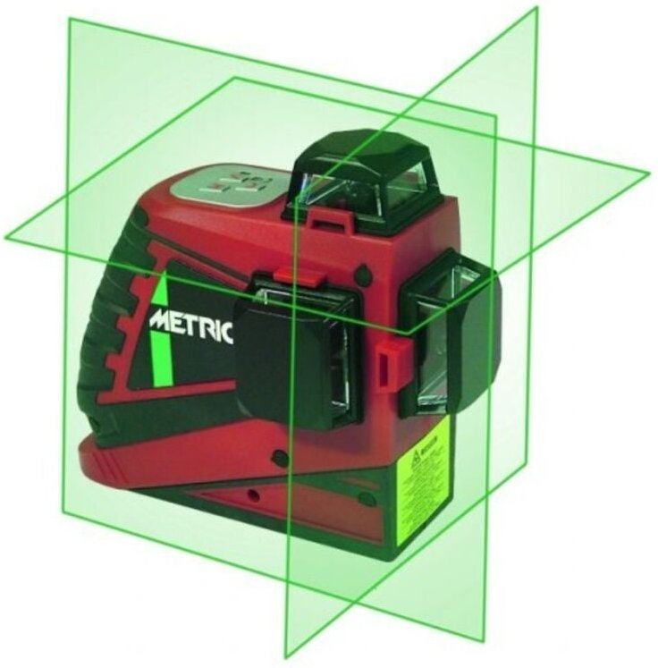 Metrica - Grüner 3D Selbstnivellierender Laser - 40 m Reichweite, Genauigkeit ±2 mm / 10 m - junior 61415M
