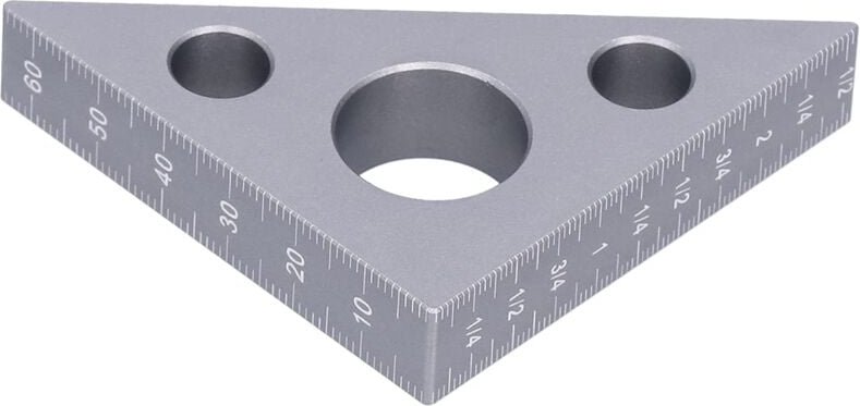 Ej.life - Tischler-Lineal, Zusammenklappbares Winkellineal, Metall-Aluminium-Legierung, Silberfarbenes Winkellineal, Ver...