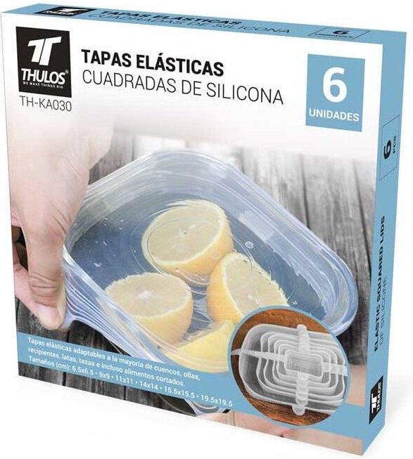 Suinga - 6 Stück Anpassbaren elastischen Silikondeckeln von Thulos.