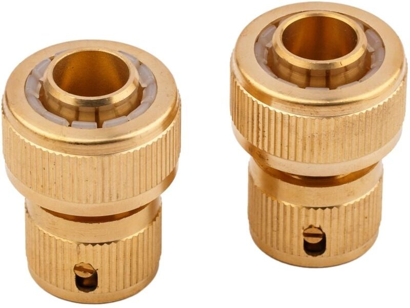 x Messing-Schnellverbinder für 3/4 Zoll (20 mm) Wasserschlauch – Schnellverbinder mit Absperrfunktion für 3/4 Gartenschl...