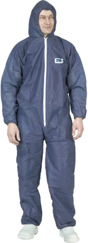 Packung mit 50 Einweg-Overall mit Kapuze SPP Blau - SPP L