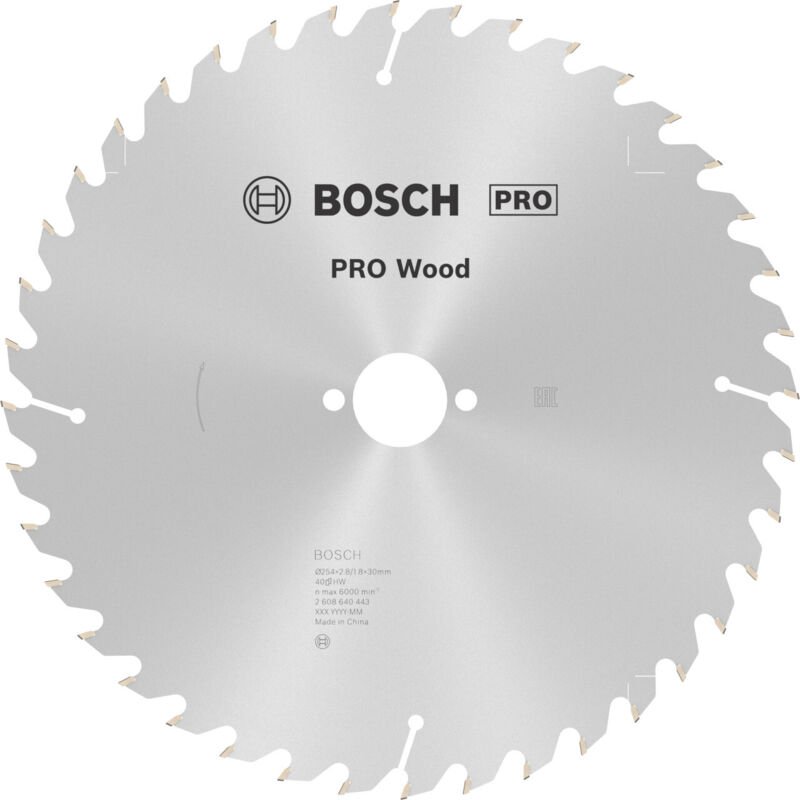 Pro Wood Kreissägeblatt, 254 x 2,8 x 30 mm, T40 - Bosch