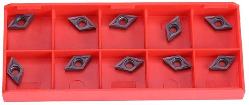 Walfront 10pcs Diamant-Form cnc Hartmetall Einsatzschneider Wendeschneid Drehmaschine Fräseinsätze Drehen Werkzeuge mit ...