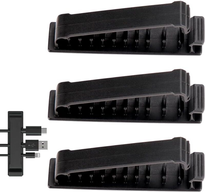 Kabel-Clips, Schreibtisch-Organizer, Set mit 3 Kabel-Clips, mit selbstklebenden, Kabel-Organizer-Clips, Kabel-Management...