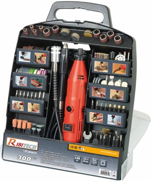 Trade Shop Traesio - Trade Shop - mini trapano 135W in valigetta 300 accessoren modellismo fa ida te PROMKIT300 -