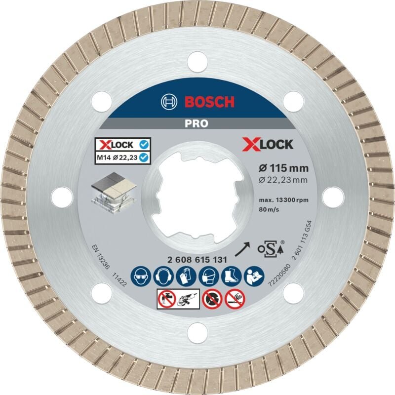 Bosch - pro Ceramic X-Lock Diamanttrennscheibe, 115 x 22,23 mm, 22,23 mm
