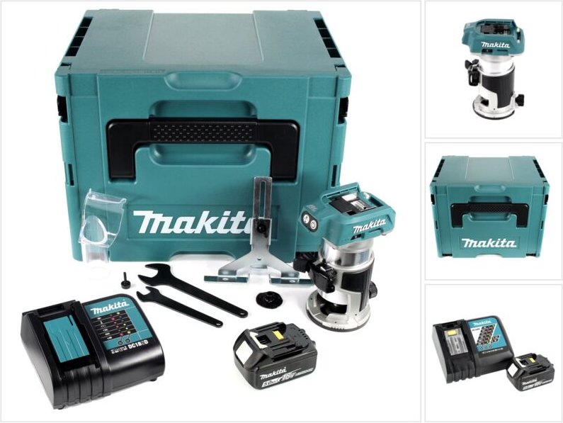 Drt 50 RT1J Akku Multifunktionsfräse 18V Brushless + 1x Akku 5,0Ah + Ladegerät + Makpac - Makita