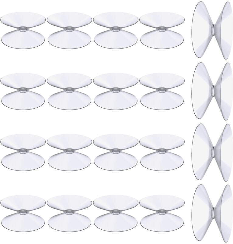 Thumbnail - Doppelseitige Saugnäpfe, 20 Stück 3 cm klare Saugnäpfe, extra starker PVC-Kunststoff-Vorhangaufhänger, Isolierungssaugna...