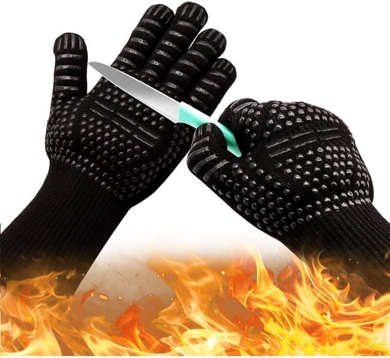 Dolaso - Ofenhandschuhe 1472 °f hitzebeständige Handschuhe, schnittfeste Grillhandschuhe, rutschfeste Silikon-Grillhands...