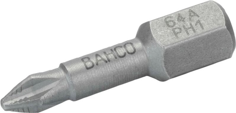Bahco 1/4 ACR-Torsions-Schraubendreher Bits für PH1-Phillips-Schrauben 25 mm - 10 Stk./Kunststoffbox
