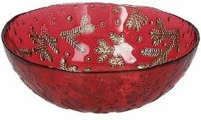 Rote Glas-Holly Gold Schüssel 230 ml