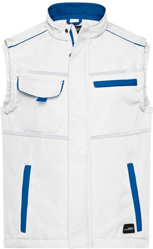 James&nicholson - Softshellweste Wind- und wasserabweisend JN852 Gr. 6XL white/royal