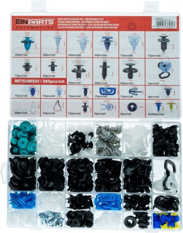 Pins und Clips speziell für Mitsubishi – 300-teiliges Set.