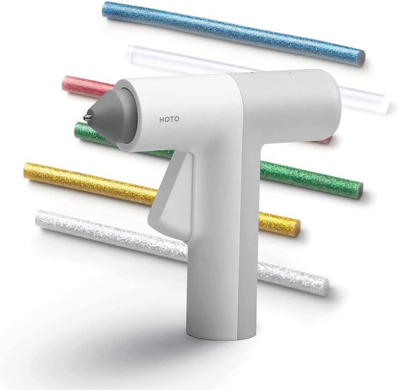 Schnurlose Heißklebepistole, 30S schnelles Aufheizen, 20 bunte Sticks, wiederaufladbar über usb, tropffrei, für Reparatu...