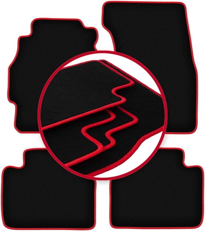 CARLUX-RED Autofußmatten für: Honda Civic VI Fließheck 3-Türer (1995-2001)